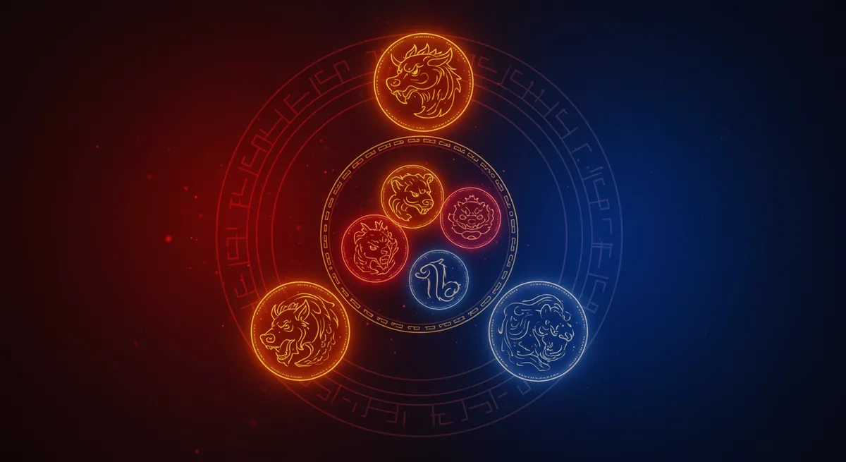 The five elements (Wu Xing) in Chinese astrology